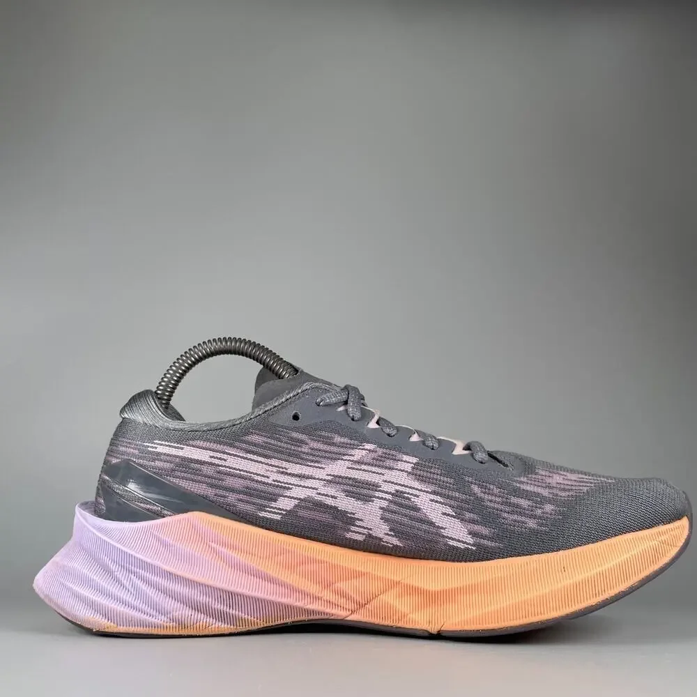 Asics Novablast 3 Women's 8.5 Gray Jacquard Gym Jogging Sneakers Athletic Shoes